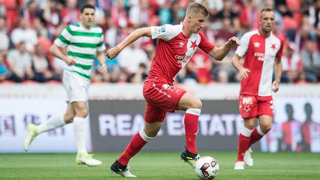 Jakub Jugas, posila Slavie, při utkání s Celtikem. Jakub Jugas, posila Slavie, při utkání s Celtikem.