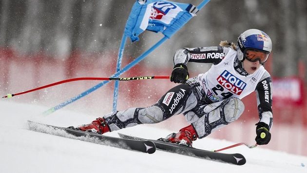 Česká sportovní hvězda Ester Ledecká na trati super-G v rámci Světového poháru v Rusku. Česká sportovní hvězda Ester Ledecká na trati super-G v rámci Světového poháru v Rusku.