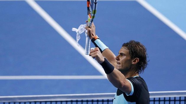 Rafael Nadal po vítězství nad Lukášem Rosolem. Rafael Nadal po vítězství nad Lukášem Rosolem.