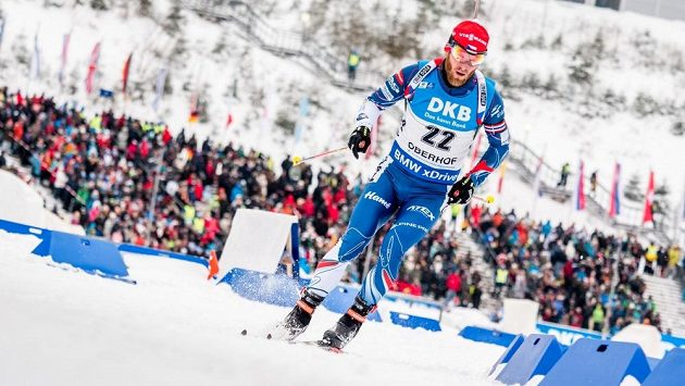 Michal Šlesingr na trati sprintu v Oberhofu. Michal Šlesingr na trati sprintu v Oberhofu.