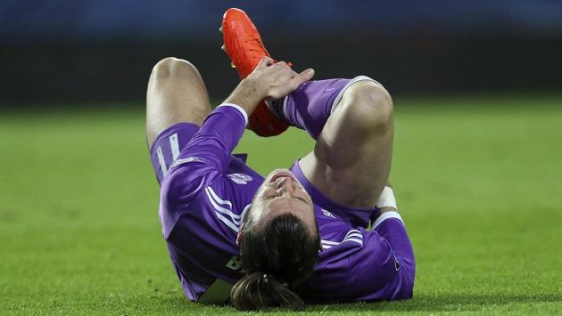 Zraněný Gareth Bale. Zraněný Gareth Bale.