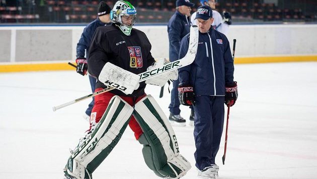 Gólman David Rittich (vlevo) Gólman David Rittich (vlevo)