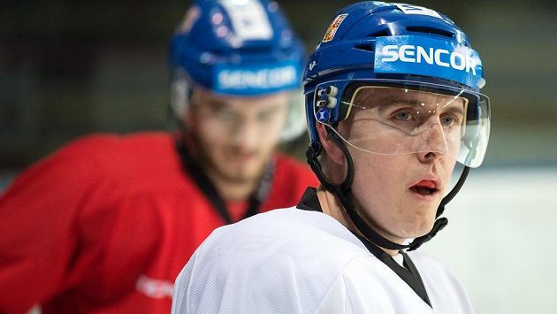 Marek Kvapil během tréninku hokejové reprezentace v Praze. Marek Kvapil během tréninku hokejové reprezentace v Praze.