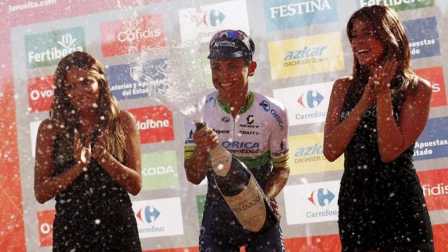 Lídr Vuelty Esteban Chaves z Kolumbie Lídr Vuelty Esteban Chaves z Kolumbie