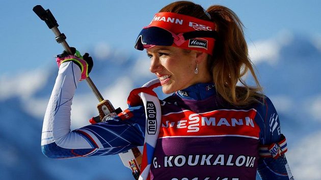 Česká biatlonistka Gabriela Koukalová na MS v rakouském Hochfilzenu. Česká biatlonistka Gabriela Koukalová na MS v rakouském Hochfilzenu.