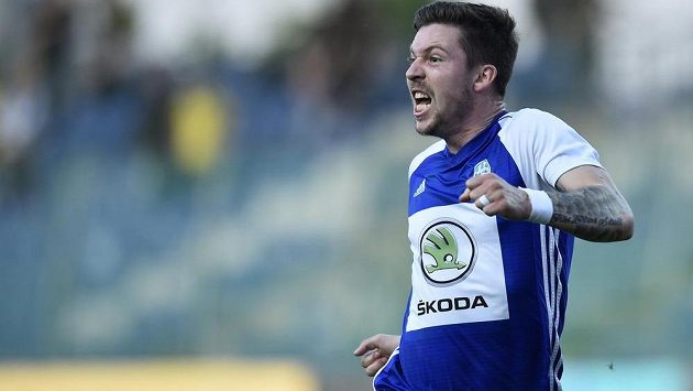 Tomáš Přikryl z Mladé Boleslavi se raduje ze vstřeleného gólu do sítě Zlína v odvetném utkání finále skupiny o Evropu. Tomáš Přikryl z Mladé Boleslavi se raduje ze vstřeleného gólu do sítě Zlína v odvetném utkání finále skupiny o Evropu.