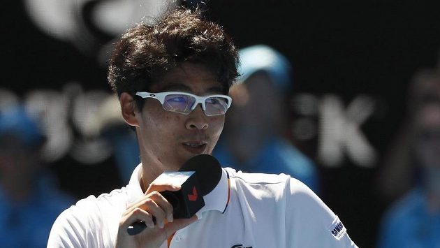 Korejec Čong Hjon po postupu do semifinále Australian Open. Korejec Čong Hjon po postupu do semifinále Australian Open.