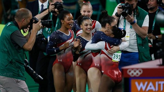 Americké gymnastky na OH v Riu. Ilustrační snímek. Americké gymnastky na OH v Riu. Ilustrační snímek.