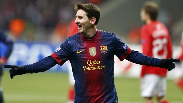 Lionel Messi se raduje z gólu. Lionel Messi se raduje z gólu.