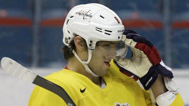 Alexander Ovečkin na tréninku ruského týmu. Alexander Ovečkin na tréninku ruského týmu.