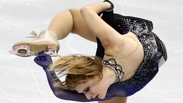 Eliška Březinová při krátkém programu v Minsku. Eliška Březinová při krátkém programu v Minsku.