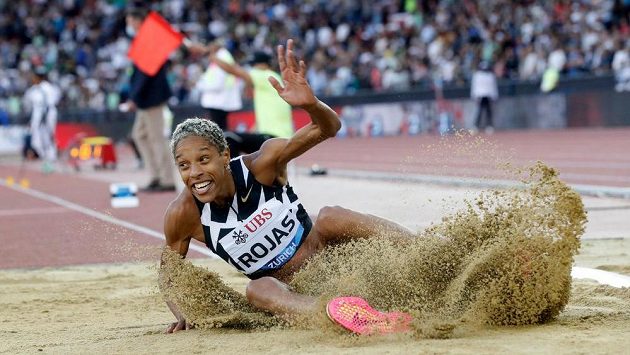 Olympijská vítězka a světová rekordmanka v trojskoku Yulimar Rojasová na mítinku Diamantové ligy v Curychu. Olympijská vítězka a světová rekordmanka v trojskoku Yulimar Rojasová na mítinku Diamantové ligy v Curychu.