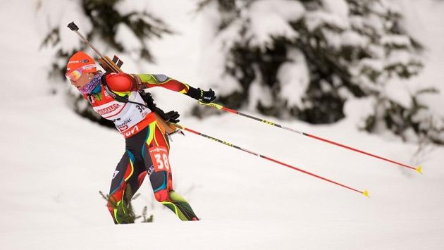 Biatlonistka Veronika Zvařičová na trati v Hochfilzenu. Biatlonistka Veronika Zvařičová na trati v Hochfilzenu.