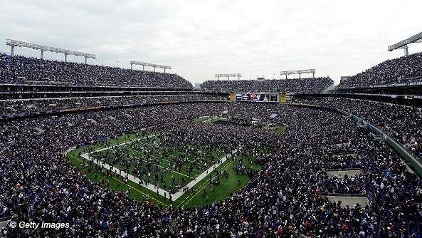Oslava vízětsví v Super Bowlu na M&T Bank Stadium Oslava vízětsví v Super Bowlu na M&T Bank Stadium