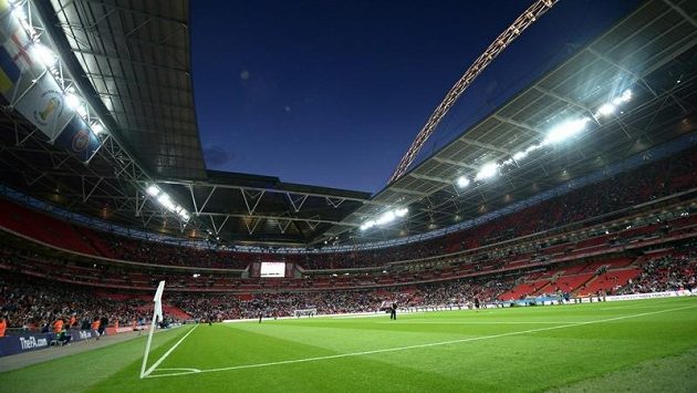 Londýnský fotbalový chrám ve Wembley. Ilustrační foto Londýnský fotbalový chrám ve Wembley. Ilustrační foto