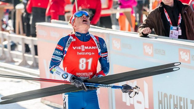 Český biatlonista Ondřej Moravec poslední rány hodně litoval. Český biatlonista Ondřej Moravec poslední rány hodně litoval.