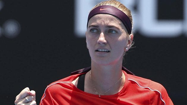 Česká tenistka Petra Kvitová a její vítězné gesto Česká tenistka Petra Kvitová a její vítězné gesto