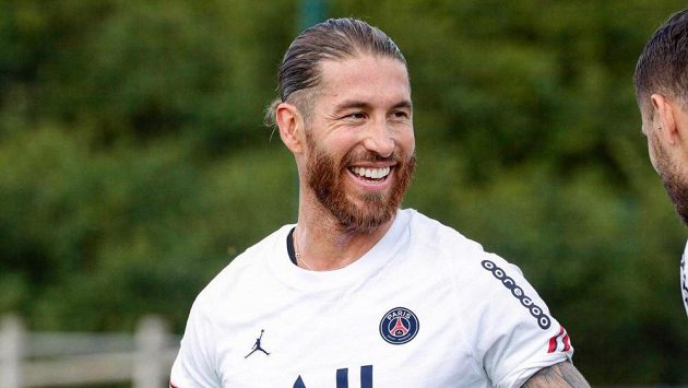 Sergio Ramos při tréninku v PSG Sergio Ramos při tréninku v PSG