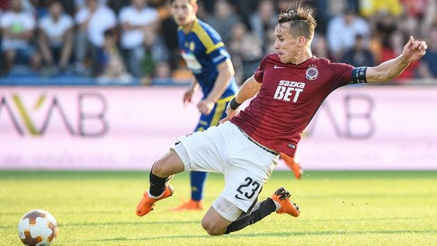 Josef Šural ze Sparty během utkání v Jihlavě. Josef Šural ze Sparty během utkání v Jihlavě.