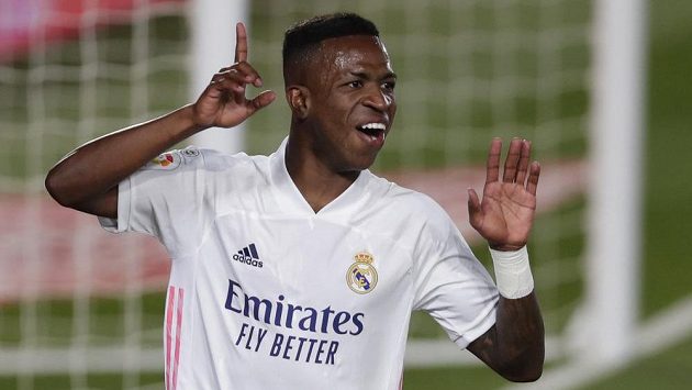 Fotbalista Realu Madrid Vinicius Junior se raduje z gólu proti Valladolidu. Fotbalista Realu Madrid Vinicius Junior se raduje z gólu proti Valladolidu.