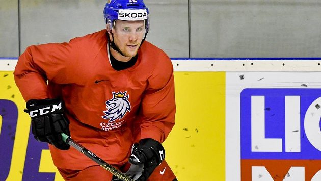 Útočník Radek Faksa na tréninku reprezentace v Bratislavě. Útočník Radek Faksa na tréninku reprezentace v Bratislavě.