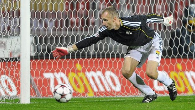 Znojemský brankář Petr Drobisz. Znojemský brankář Petr Drobisz.