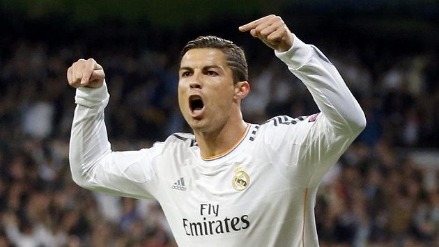 Cristiano Ronaldo oslavuje gól. Cristiano Ronaldo oslavuje gól.