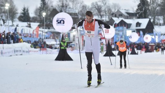 Nor Petter Northug při sprintu v Bedřichově. Nor Petter Northug při sprintu v Bedřichově.