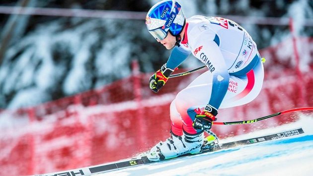 Francouzský sjezdař Alexis Pinturault na trati sjezdu SP v Kvitfjellu. Francouzský sjezdař Alexis Pinturault na trati sjezdu SP v Kvitfjellu.