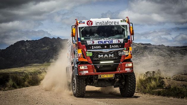 Aleš Loprais s vozem MAN na trati Rallye Dakar. Aleš Loprais s vozem MAN na trati Rallye Dakar.