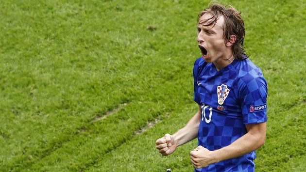 Radost v podání chorvatského záložníka Luky Modriče z gólu proti Turkům. Radost v podání chorvatského záložníka Luky Modriče z gólu proti Turkům.