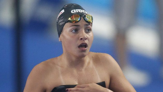 Syrská plavkyně Yusra Mardiniová. Syrská plavkyně Yusra Mardiniová.