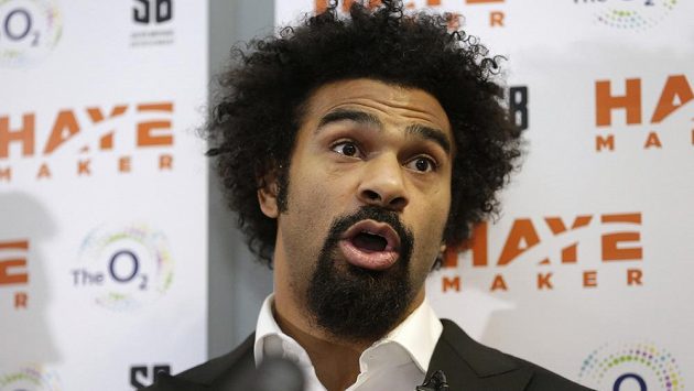 David Haye na tiskové konferenci v Londýně. David Haye na tiskové konferenci v Londýně.