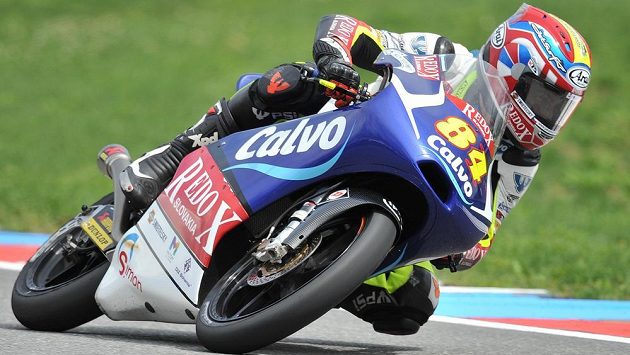 Český motocyklový závodník Jakub Kornfeil během tréninku v Brně. Český motocyklový závodník Jakub Kornfeil během tréninku v Brně.