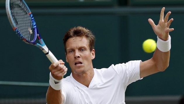 Tomáš Berdych v semifinále Wimbledonu. Tomáš Berdych v semifinále Wimbledonu.