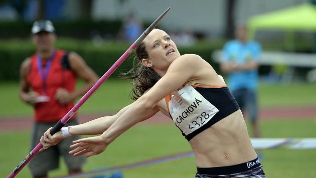 Kateřina Cachová při oštěpu na vícebojařském mítinku v Kladně. Kateřina Cachová při oštěpu na vícebojařském mítinku v Kladně.