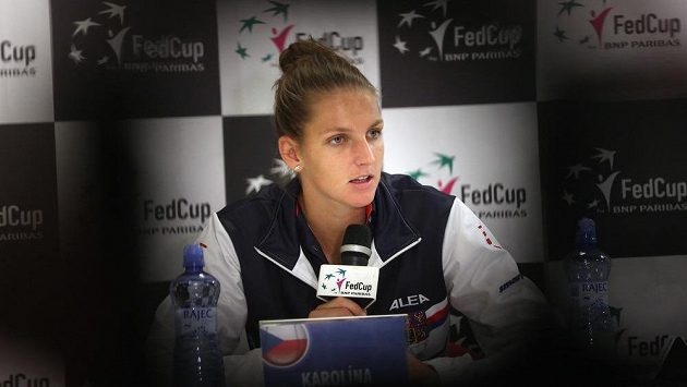 Karolína Plíšková na tiskové konferenci v Ostravě. Karolína Plíšková na tiskové konferenci v Ostravě.
