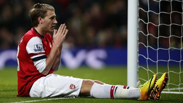 Nicklas Bendtner v dresu Arsenalu Londýn. Nicklas Bendtner v dresu Arsenalu Londýn.