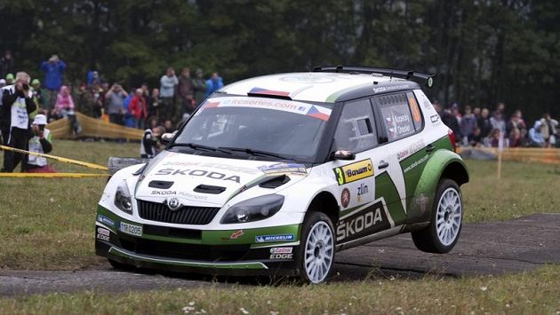 Jan Kopecký na trati Barum rallye 2012. Jan Kopecký na trati Barum rallye 2012.