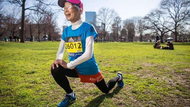 Rekord nepadl, přesto Japonka Yoko Nakano v Bostonu svoji kategorii 80+ vyhrála. Rekord nepadl, přesto Japonka Yoko Nakano v Bostonu svoji kategorii 80+ vyhrála.
