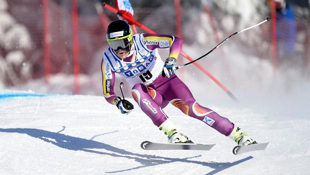 Nor Kjetil Jansrud se řítí vstříc vítězství ve sjezdu v Lake Louise. Nor Kjetil Jansrud se řítí vstříc vítězství ve sjezdu v Lake Louise.