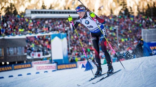 Markéta Davidová na trati sprintu v Ruhpoldingu. Markéta Davidová na trati sprintu v Ruhpoldingu.