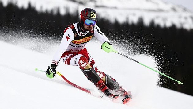 Marcel Hirscher v akci. Marcel Hirscher v akci.