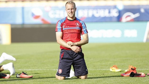 Daniel Kolář na tréninku české fotbalové reprezentace v Tours. Daniel Kolář na tréninku české fotbalové reprezentace v Tours.