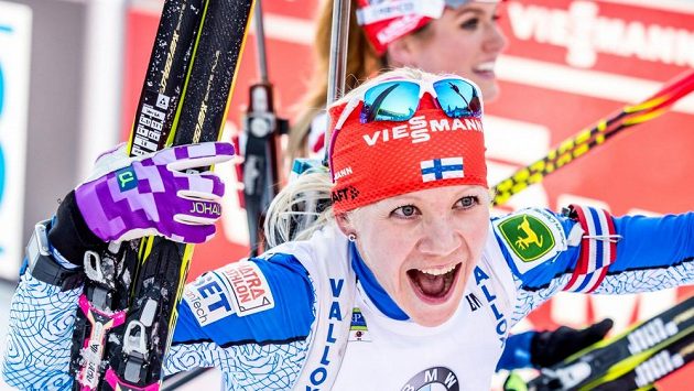 Kaisa Mäkäräinenová na archivním snímku v Pokljuce. Kaisa Mäkäräinenová na archivním snímku v Pokljuce.