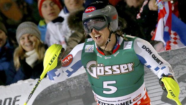 Reakce českého lyžaře Ondřeje Banka poté, co dorazil do cíle slalomu v Kitzbühelu. Reakce českého lyžaře Ondřeje Banka poté, co dorazil do cíle slalomu v Kitzbühelu.