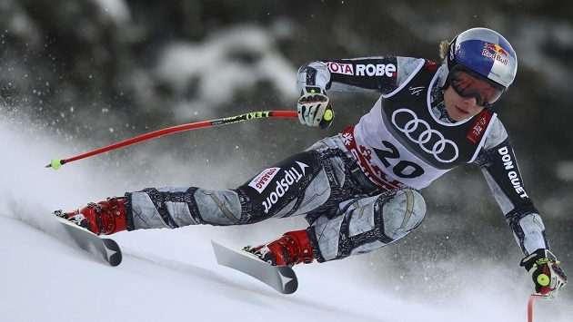Ester Ledecká při sjezdu v Aare. Ester Ledecká při sjezdu v Aare.
