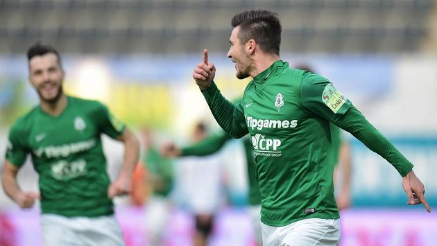 Michal Trávník oslavuje gól proti Hradci Králové. Michal Trávník oslavuje gól proti Hradci Králové.