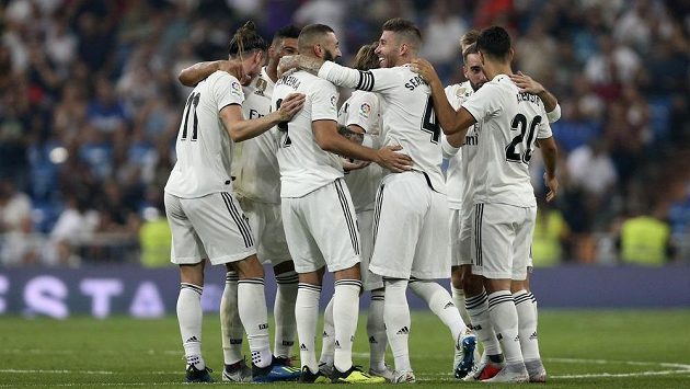 Gólová radost Realu Madrid v duelu s Leganés. Gólová radost Realu Madrid v duelu s Leganés.