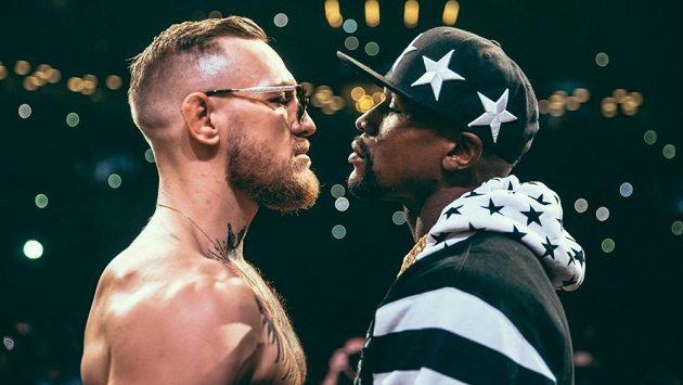 Conor McGregor (vlevo) a Floyd Mayweather Conor McGregor (vlevo) a Floyd Mayweather